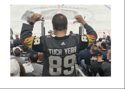 Daniel Negreanu Twitter photo - Tuch Yeah - Las Vegas Golden Knights hockey team er.  2018 Playoffs.